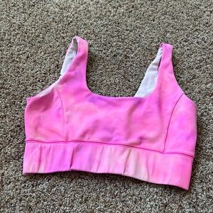 Pink watercolor sports bra